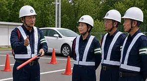 交通誘導警備業務の特性に応じた専門的な教育を実施します。現場での課題や事例をもとに、実践的な対応力を養成し、知識・技能の向上を目指します。